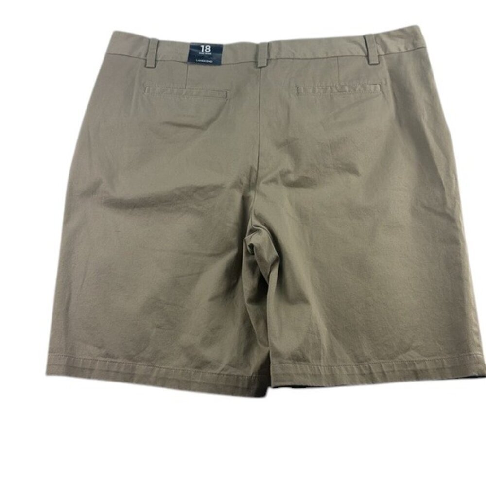 Land’s End Shorts Khaki Mid-Rise Cotton Size 18 - Picture 2 of 6